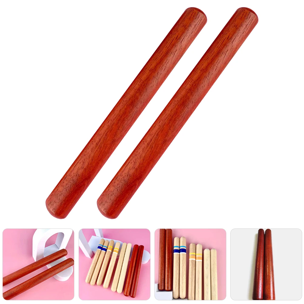 

2pcs Rhythm Sticks Wooden Percussion Instrument Musical Sticks Rounded Edges Durable Wood Stick Music Learning