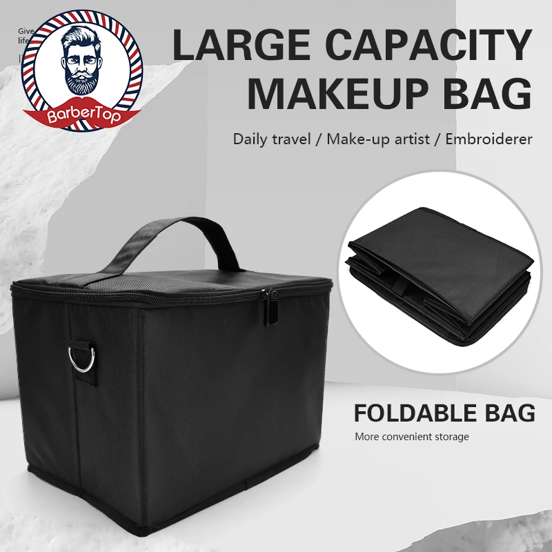 BarberTop Foldable Bag Salon Makeup Tool Backpack Hair Care Storage Waterproof Travel Bag Hair Clipper Accessories Space Saving