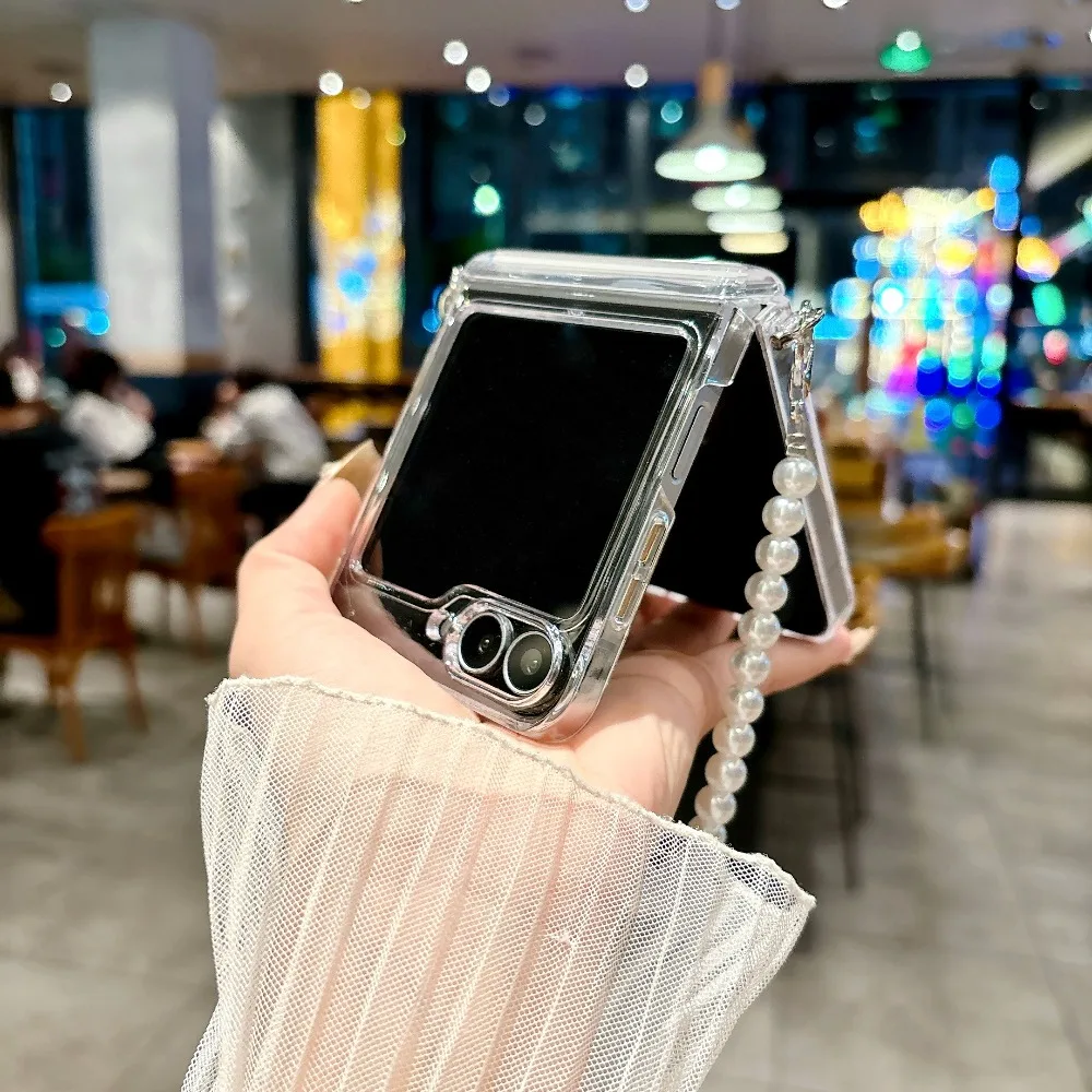 حافظة هاتف مغناطيسية فاخرة 2in1 رفيعة للغاية Magsafe لهاتف سامسونج جالاكسي Z Flip 7 6 5 غطاء معصم مقاوم للصدمات
