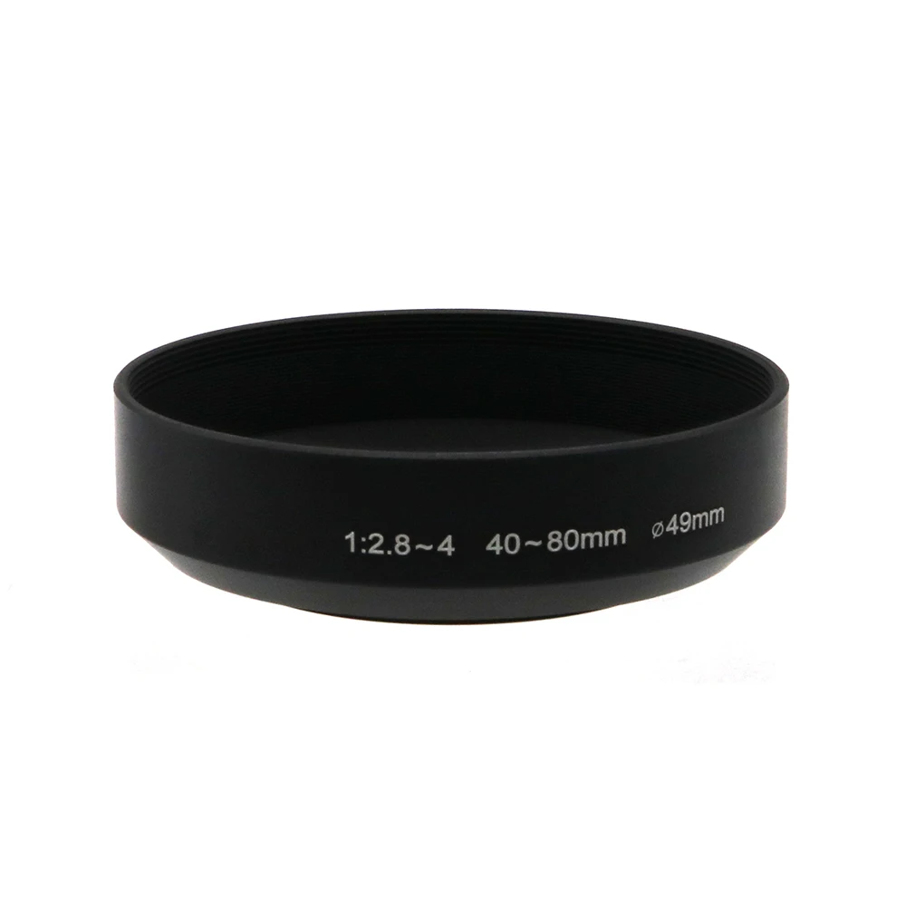 49mm Metal Screw-in Lens Hood Sunshade for Pentax ZOOM 1:2.8~4 40~80mm M42, Standard Barrel, Aluminum