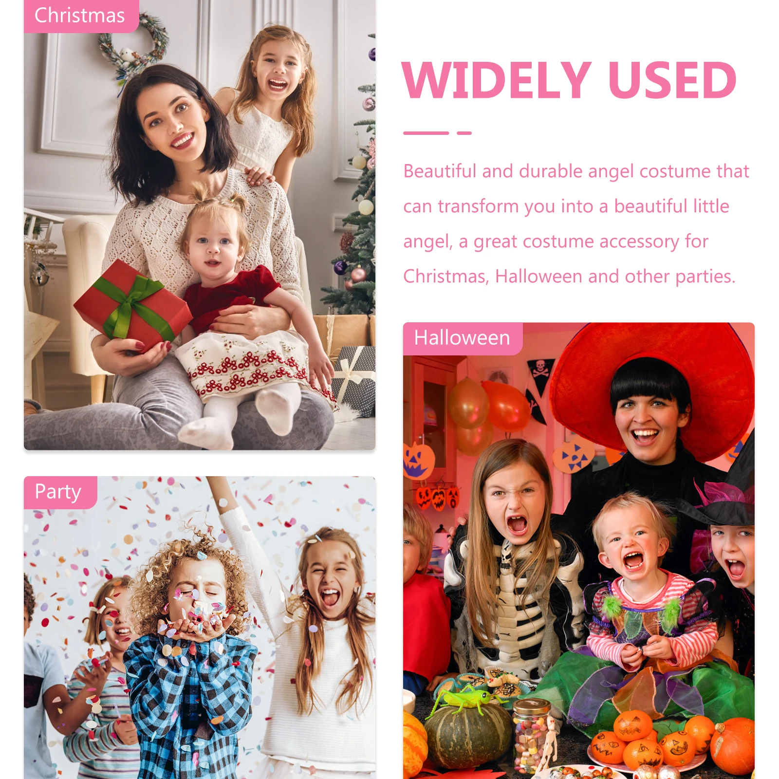 1 ensemble de déguisement d'ange, déguisement de fée pour filles de 2 à 6 ans, jolie baguette d'halloween, tenue de Cosplay pour enfants