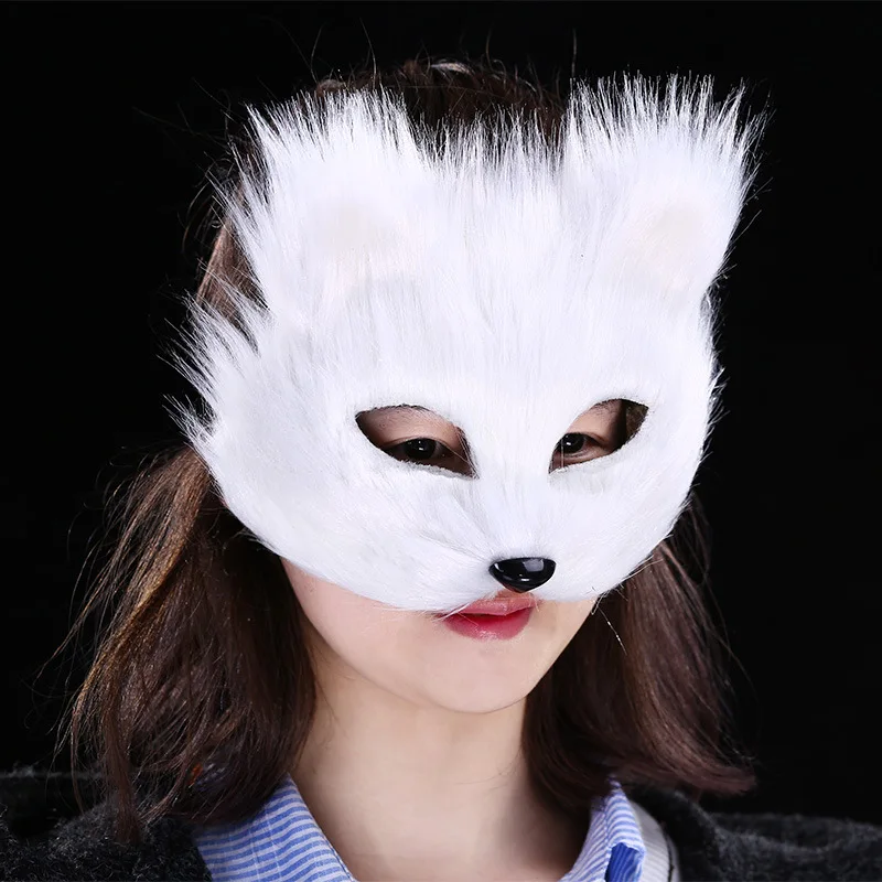 Masquerade Parties Animal Half Faces Male Female Half Faces Performance Props Halloween Liaozhai Little Fox Immortal Fox Mask