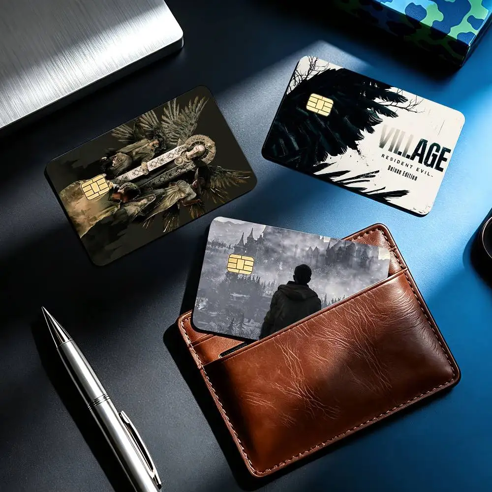 COOL R-Resident Evil Village 4pcs 1Set Card Stickers Small Waterproof Chip 4PCS Card Sticker Anti-Scratch