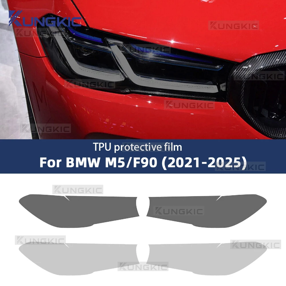 

Headlight Film for BMW M5 F90 2021 2022 2023 2024 2025 Car Protective Film Smoke Black Transparent TPU Sticker Accessories