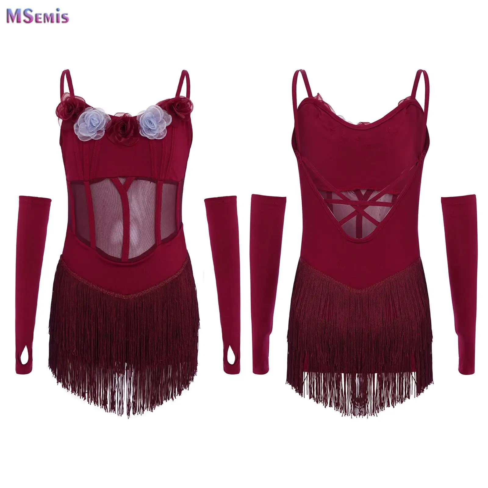 

Платье для латинских танцев для девочек, платья для соревнований по самбе и танго, детское платье для латинских танцев с перчатками, детское платье для румбы и сальсы