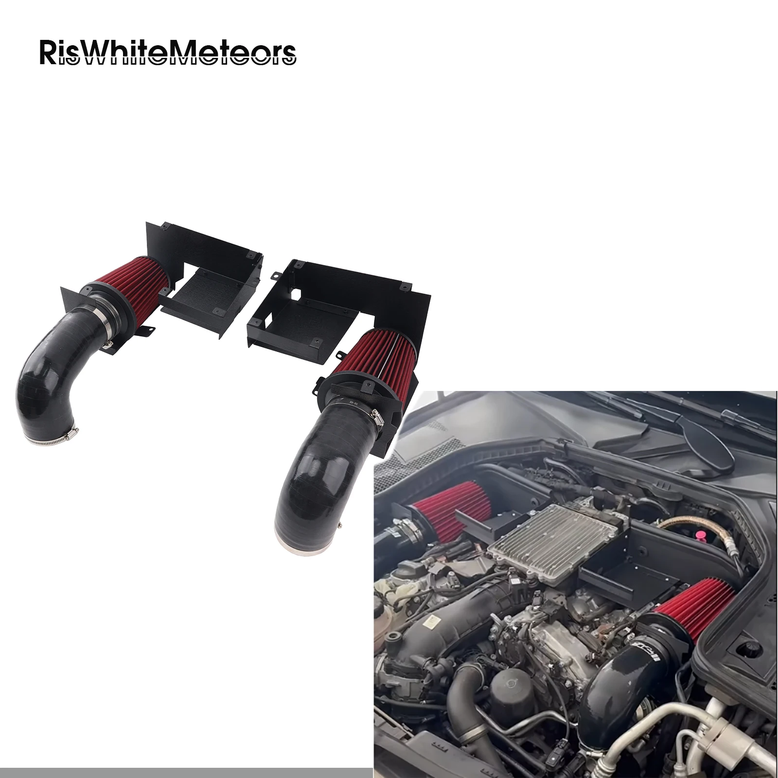 Kit d'admission d'air froid double à haut débit pour Mercedes‑Benz M276 V6 C400 C450 C43 AMG W205 GLC43 X253 2012+