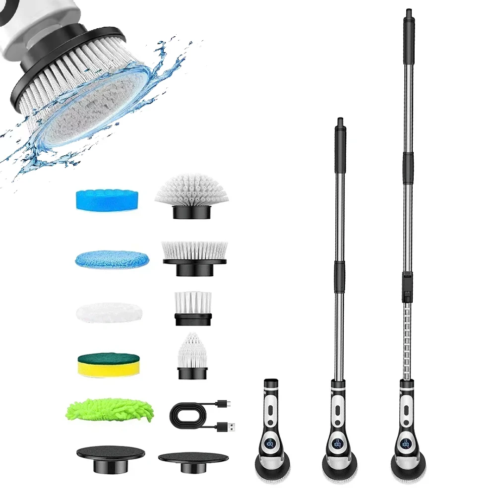 

Multifunctional Electric Cleaning Brush 11 in 1 Voice Cordless Smart Rotating Cleaning Brush Kitchen Cleaning Brush