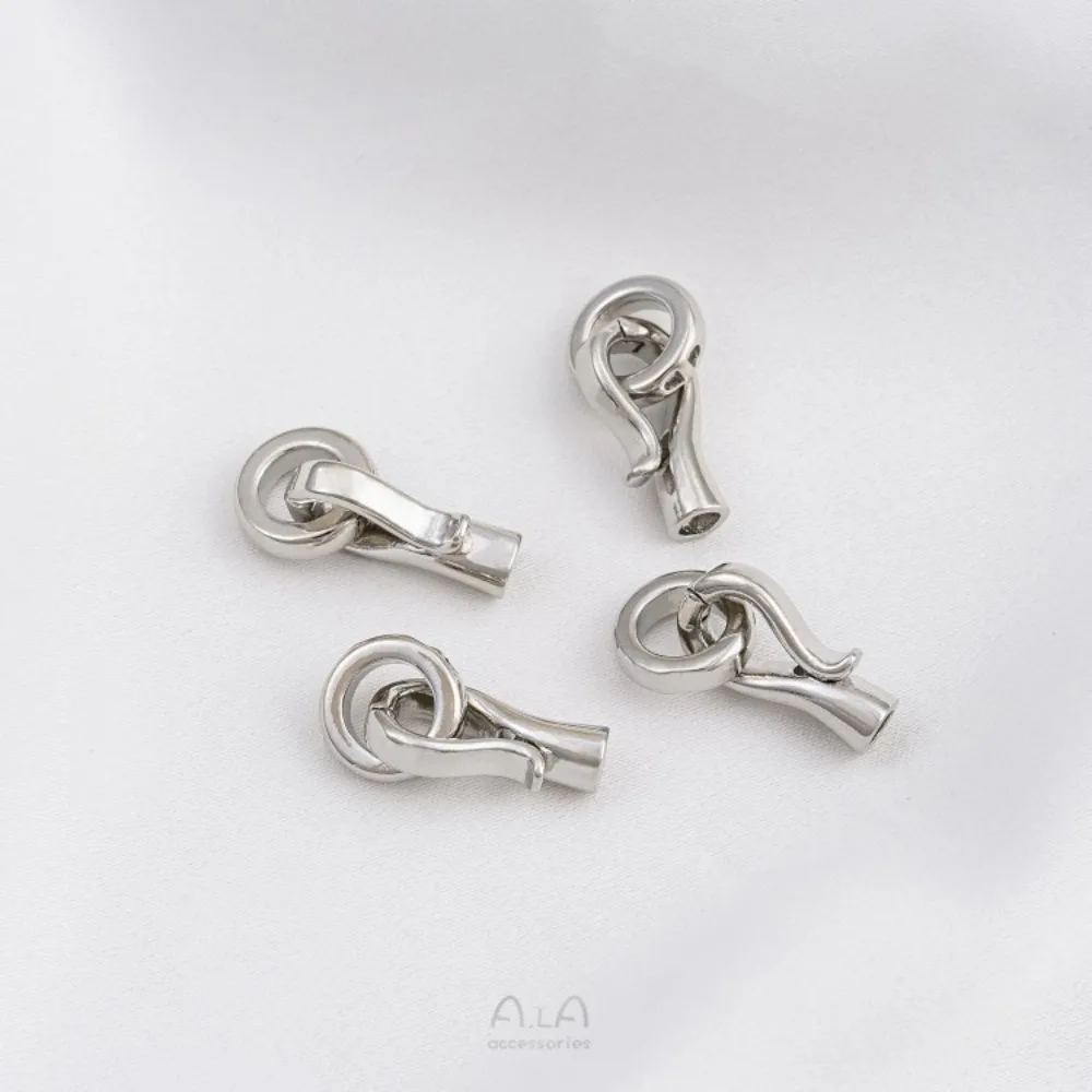 1 قطعة المشابك النحاسية 14K الذهب اللون خطاف الصيد الدائري اللؤلؤ مشبك اليدوية قلادة سوار مجوهرات ربط نهاية مشبك #5