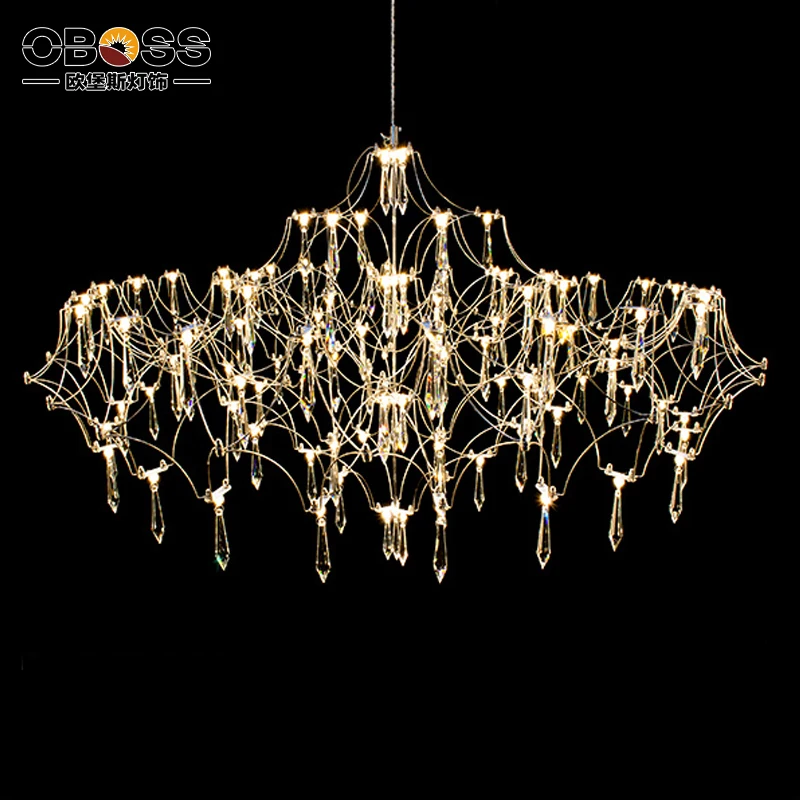 Postmodern light cube chandelier full of stars, living room, bedroom, household chandelier engineering, hotel lighting fixtures