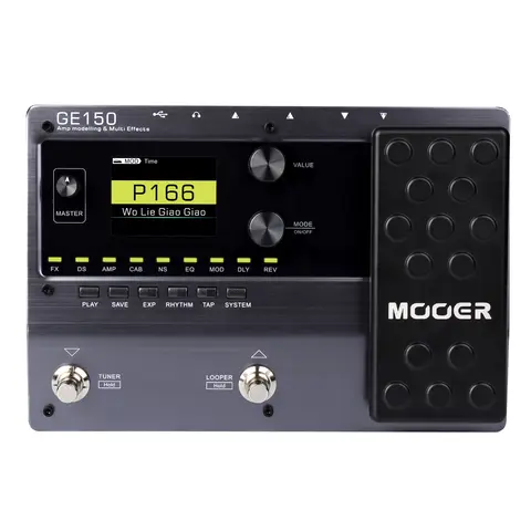 MOOER GE150 일렉트릭 기타 앰프 모델링 멀티 이펙트 페달 표현 및 IR 로딩 기능이 있는 휴대용 멀티 이펙트 프로세서