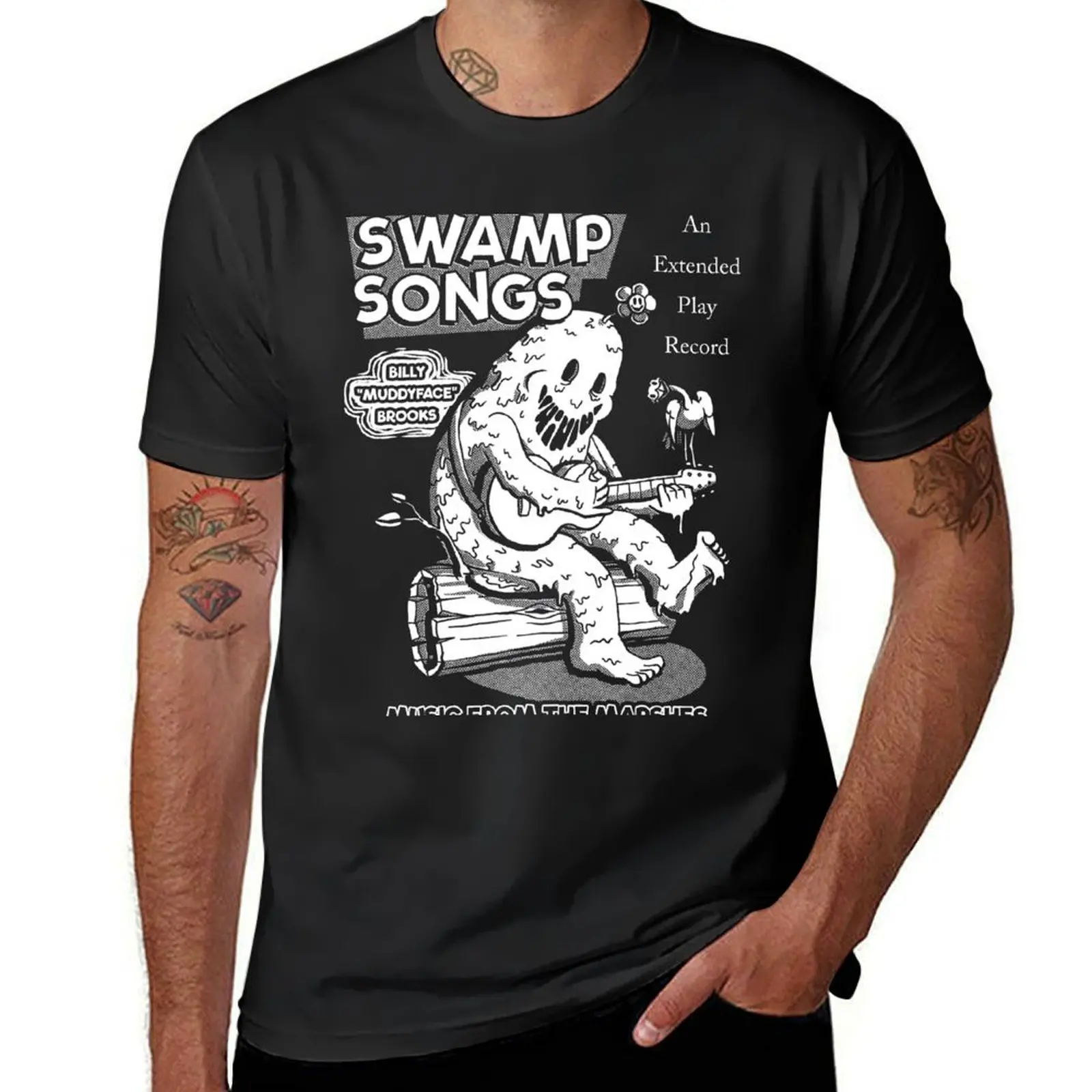 Swamp Songs - Black/White T-Shirt cute tops animal prinfor boys mens vintage t shirts