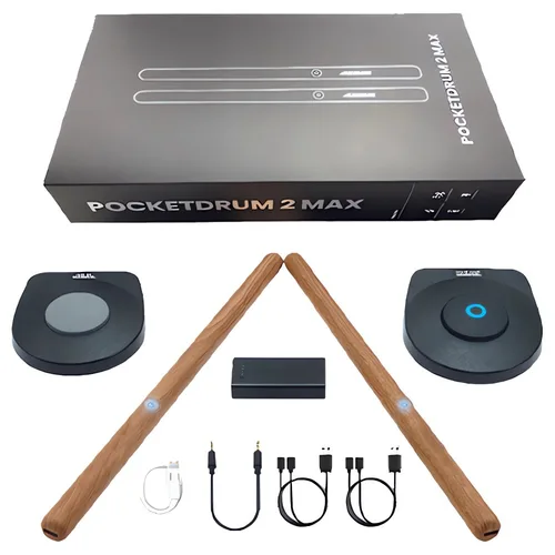 Tambor portátil 2 Plus, juego de baquetas de aire electrónicas digitales somatosensoriales, baquetas, pedales, adaptador Bluetooth