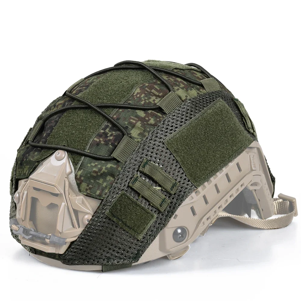 Cubierta de casco táctico con cordón elástico, circunferencia de la cabeza de camuflaje, 50-62cm para MH, PJ, BJ, accesorios para cascos rápidos