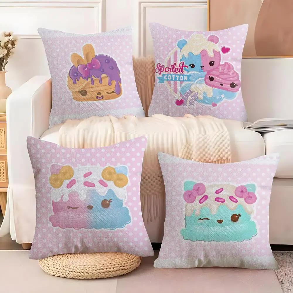 cute Num Noms Cushion Cover  Plush Fabric Soft Double Sided Print Sofa Cushion Cover Throw Pillow Covers