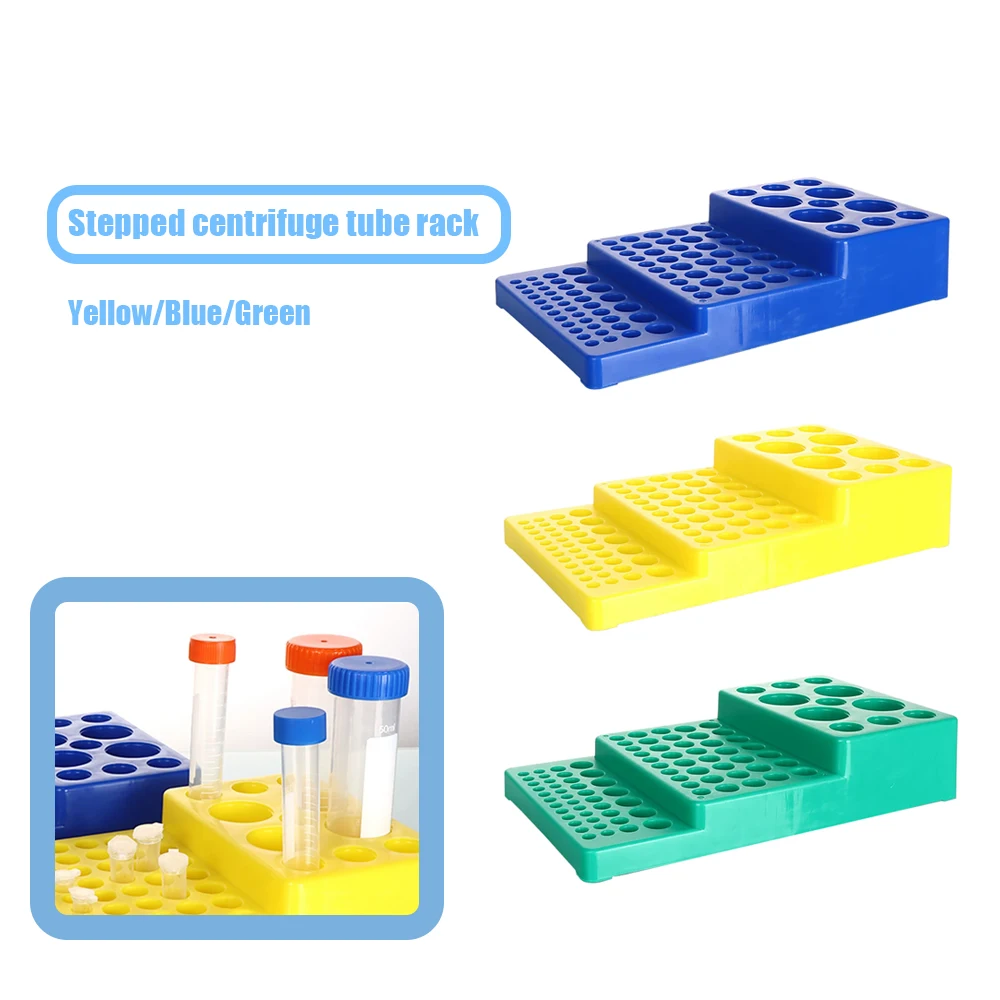 Multi Step Plastic Centrifuge Tube Rack Multi Hole Design Fit Different Size Centrifuge Tubes For Sample Storage Organize Lab