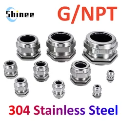 1Pcs Waterproof Cable Gland 304 Stainless Steel Glands IP68 NPT BSP 1/8 1/4 3/8 1/2  3/4
