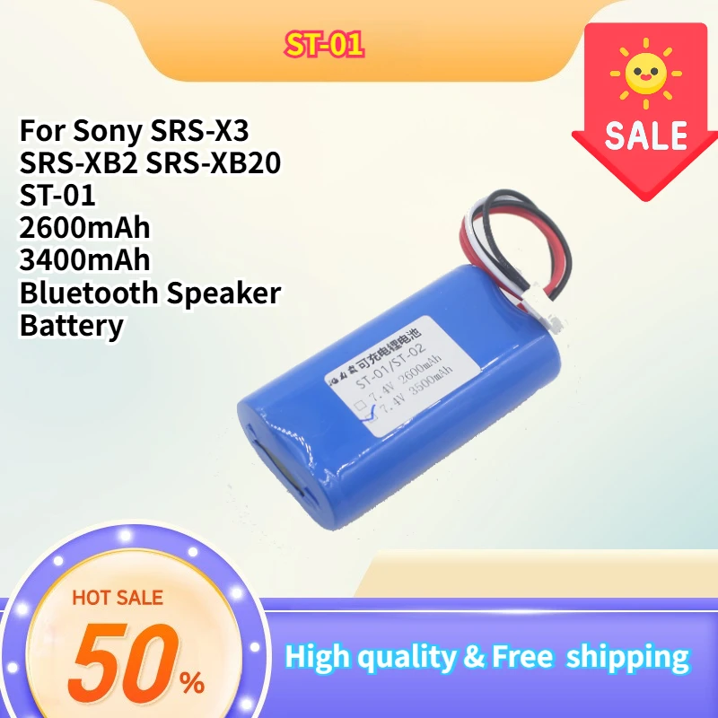 

3500mAH For Sony SRS-X3 SRS-XB2 SRS-XB20 ST-01 2600mAh 3400mAh Bluetooth Speaker Battery