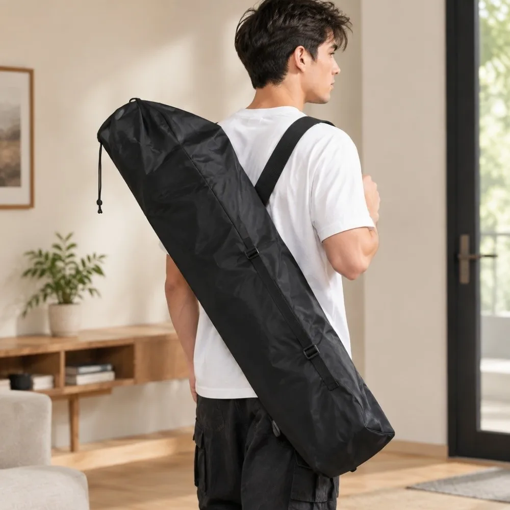 Waterproof Skateboard Carry Bag 600D Oxford Cloth Adjustable Four Wheeled Skateboard Bag Black/Pink