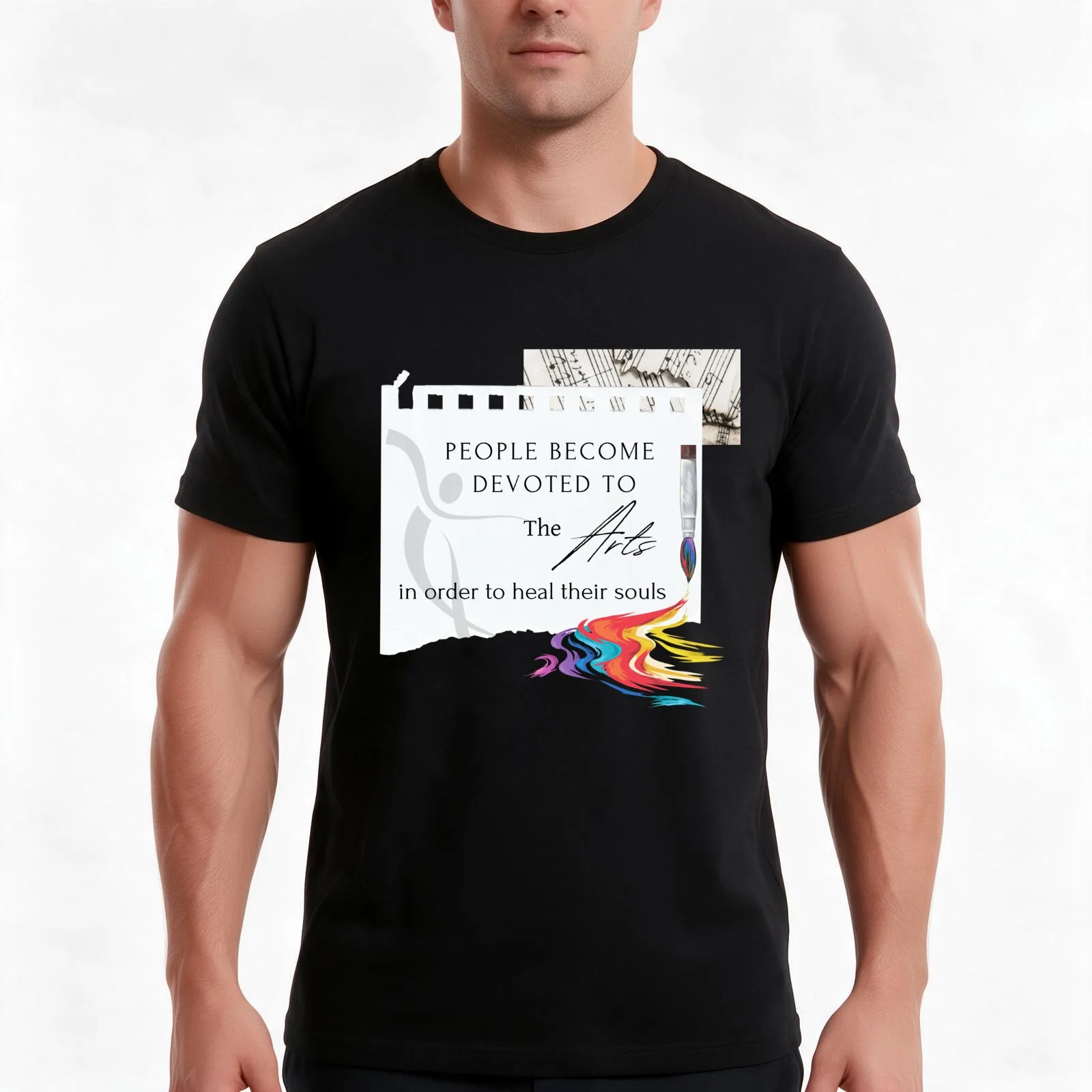 Art Heals the Soul T-Shirt, Summer Casual Cotton Tee, Oversized Streetwear Tops, Vintage Graphic Print, Loose Fit Short Sleeve