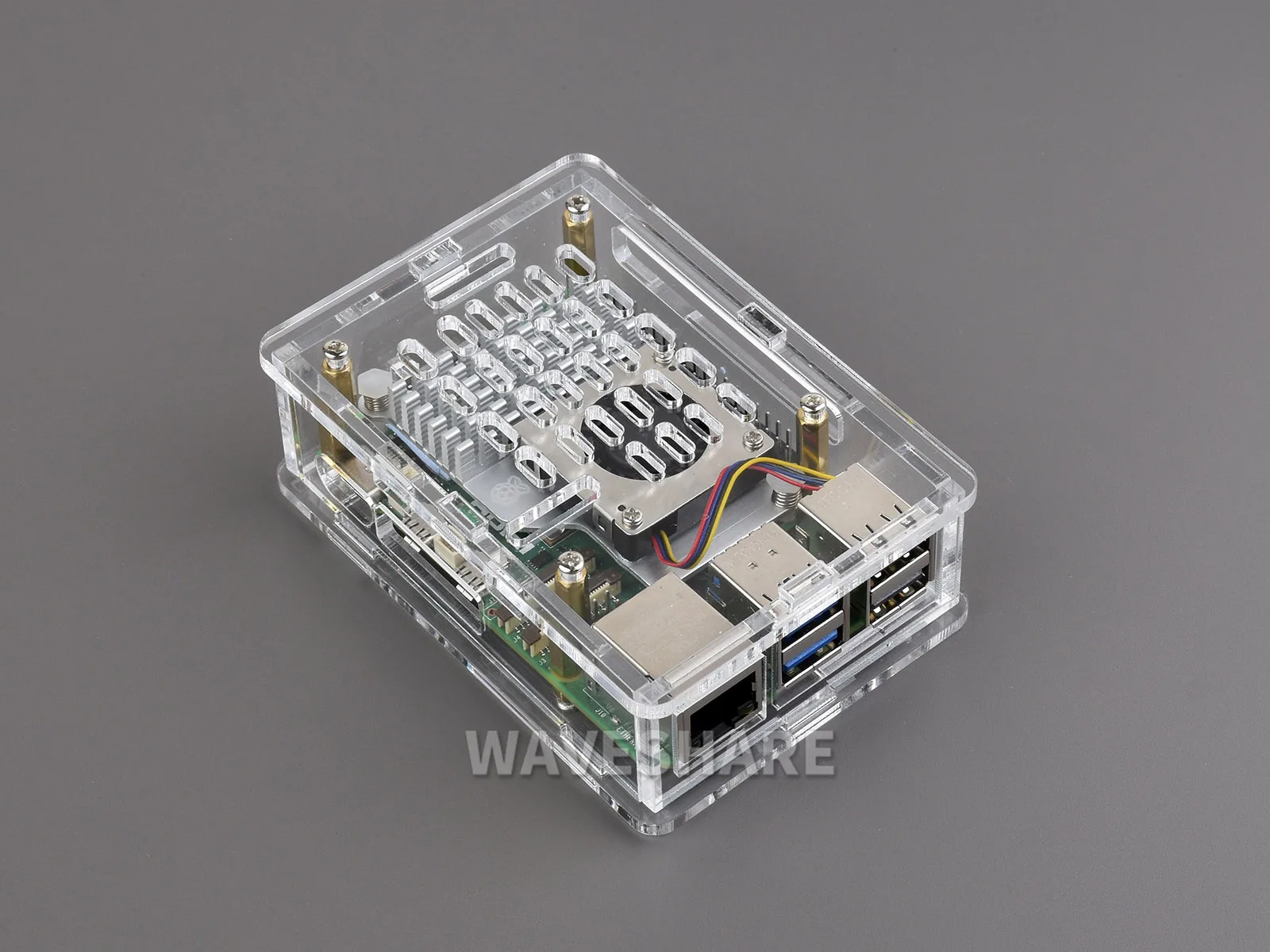 

Прозрачная акриловая деталь для Raspberry Pi 5, поддерживает установку официального кулера