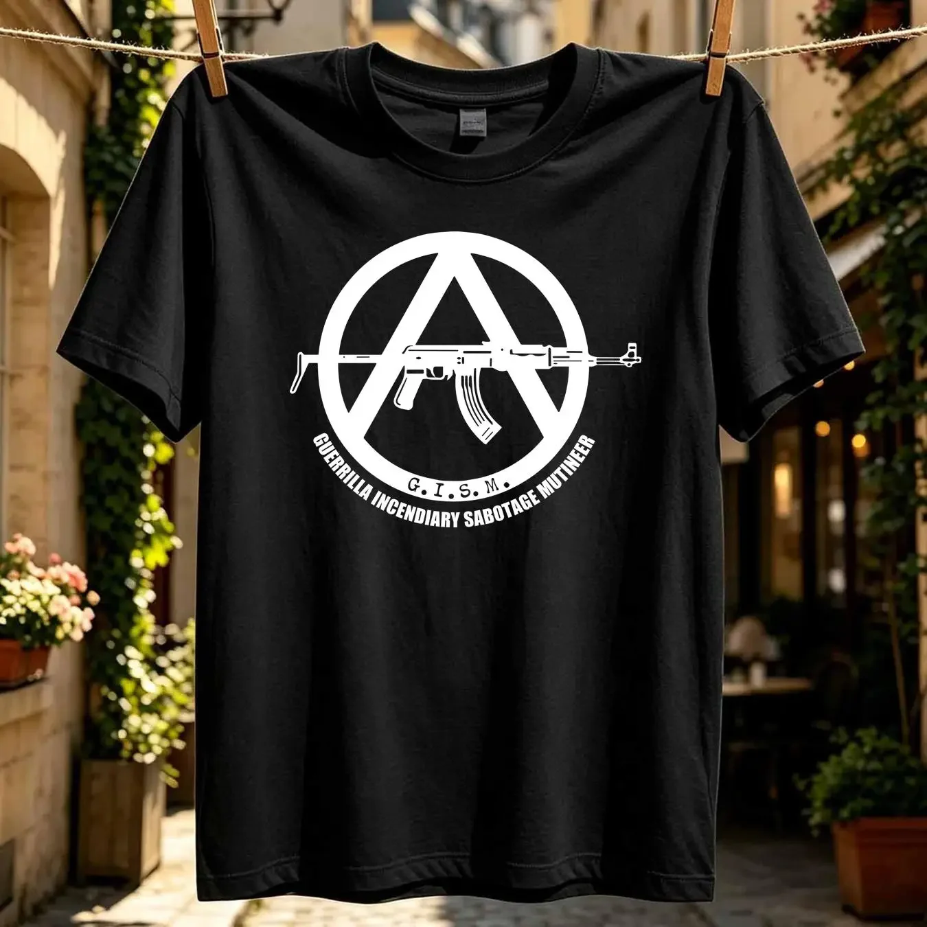 washed T Shirt GISM Guerrilla Mutineer Thrash hardcore Punk rock band long or short sleeves vintage Washed graphic Versatile