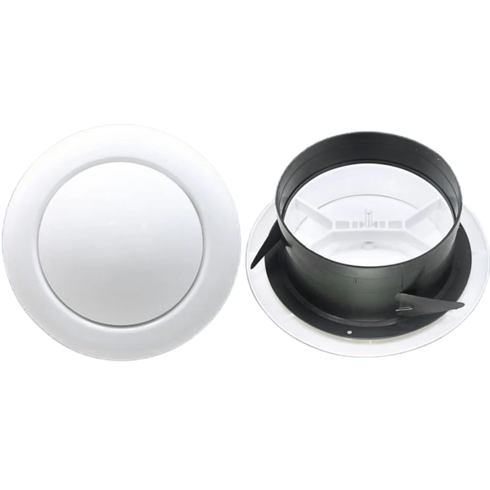 White ABS Circular Air Outlet Diffuser With Adjustable Louver For Heating And Cooling Systems On Wall Or Ceiling 75mm To 200mm