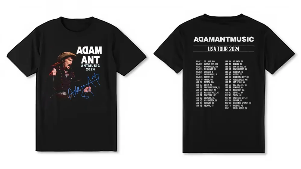 Adam Ant 2024 ANTMUSIC Tour Black T-shirt Two-sided Size S to 5XL TT109