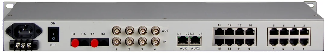 4 Wire E&M Fxo To Fiber Converter 16ch PCM multiplexer