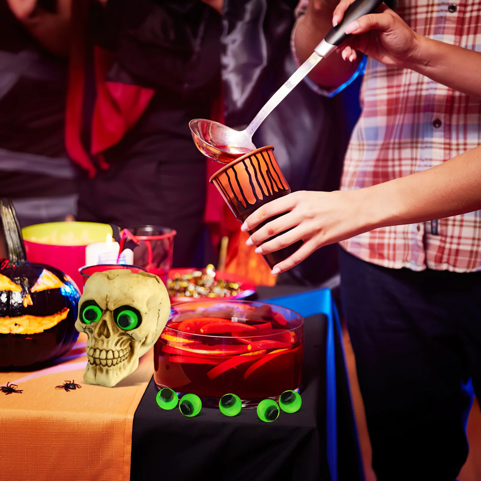 24 szt. Halloweenowe horrorowe oczy świecące w ciemności, symulacja oczu, rekwizyty na imprezę, straszne sztuczne oczy, akcesoria, horrorowe oczy