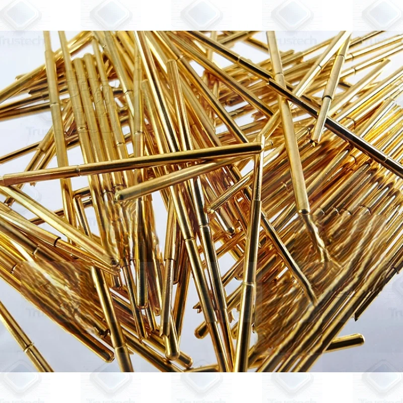 Original 1*27.8MM straight-up four-prong probe PAM75-Q1 test pin 75MIL medium-sized spring pin, gold-plated four teeth
