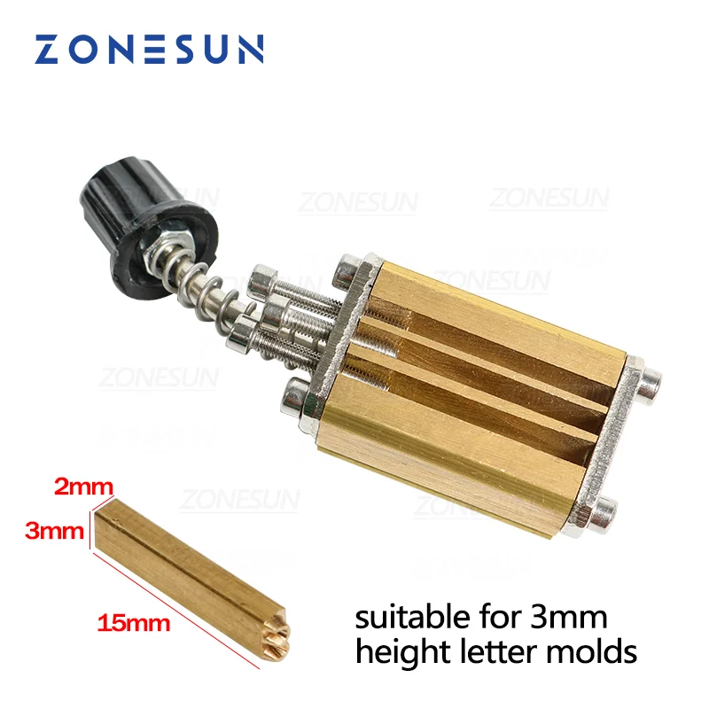 ZONESUN Mould holder of ribbon printer LT-50D coding device heat head of stamping printer heat block of printer letter die cave