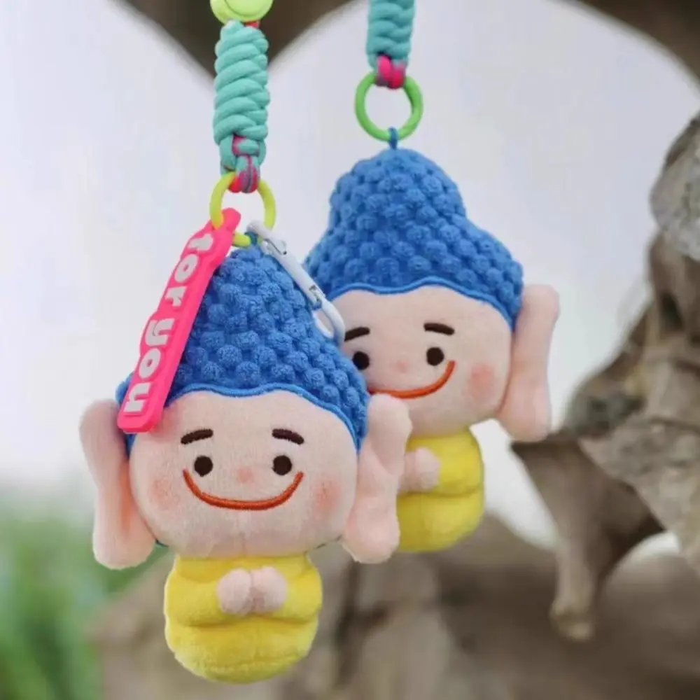 Cartoon Buddha Plush Pendant Creative Cute Buddha Plush Doll Keychain Funny Stuffed Buddha Plush Toy Keyring Birthday Gift