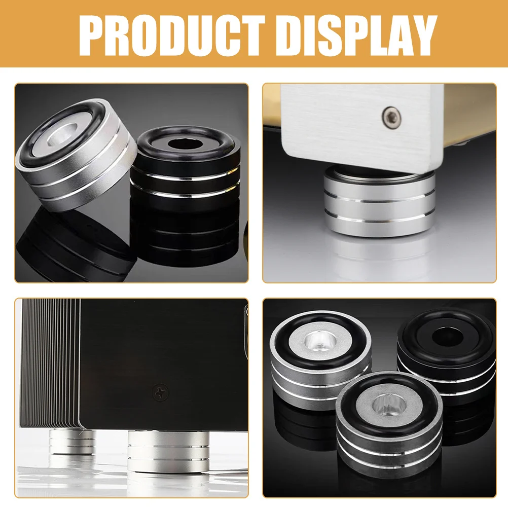 

4Pcs Speaker Feet Pads Isolation Anti-Slip Amplifier Speaker Feet Cushions Rubber Rings Non-Skid Vibration Reducer