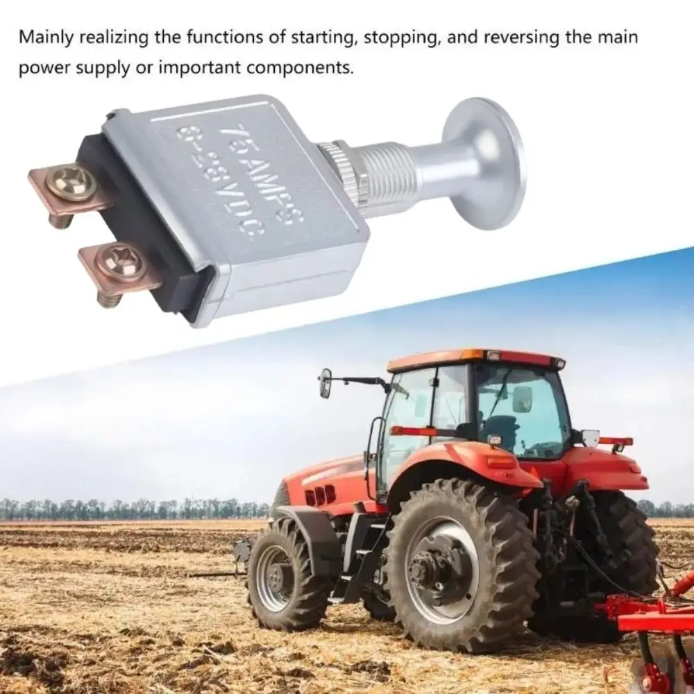 Safe Heavy Duty Heavy Duty Toggle Switch 75 AMP SPST Push Pull Switch Silver Zinc Alloy Car On Off Switch Truck