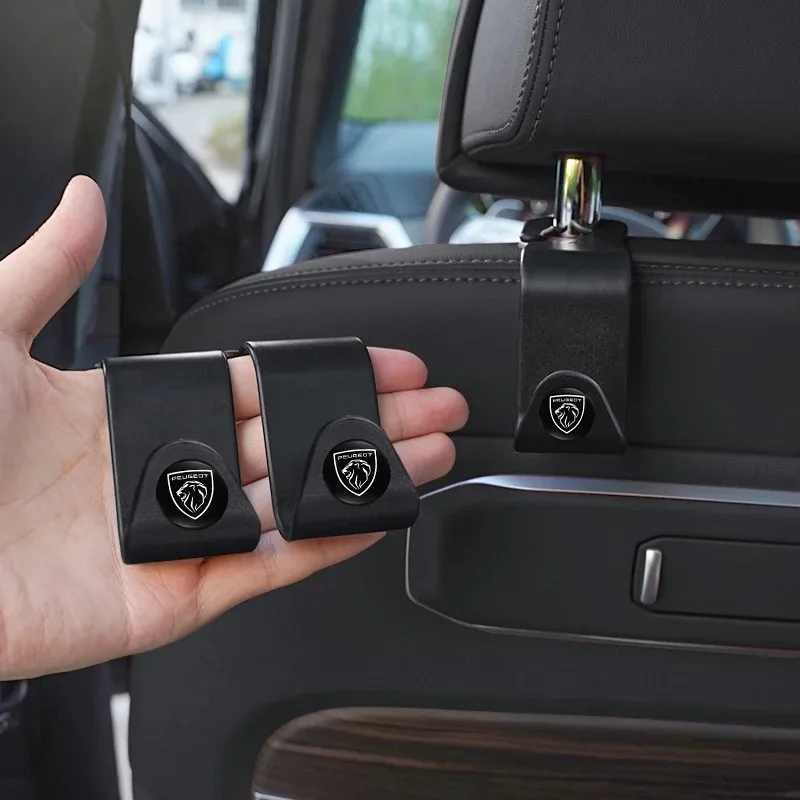 2Pcs Car Seat Headrest Hook Hanger Bag Storage Holder For Peugeot 3008 5008 208 308 508 2008 408X 108 Valve Cap