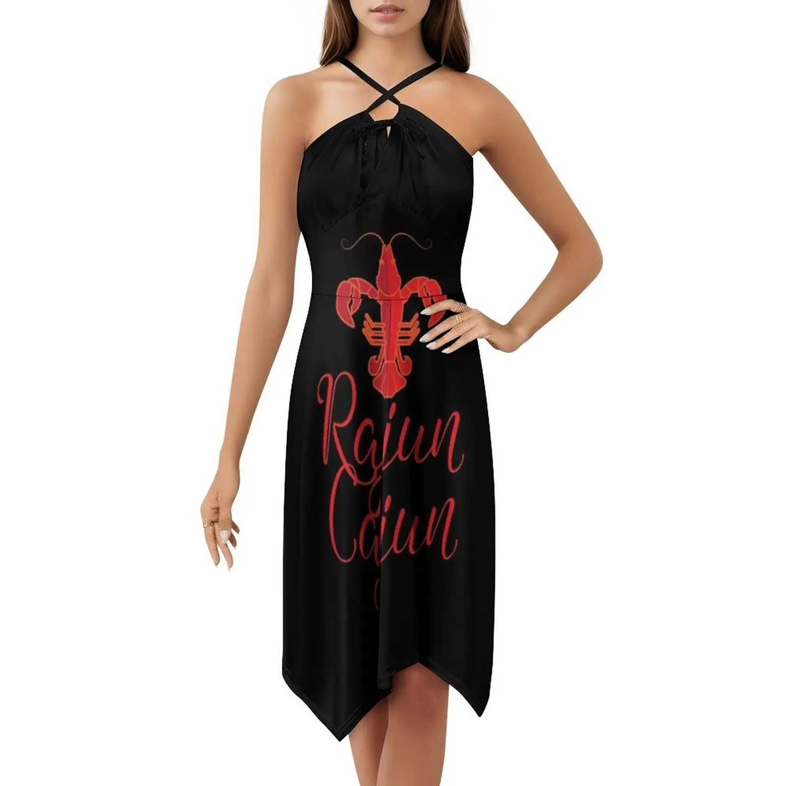 Rajun Cajun الأحمر جراد يغلي مهرجان الحفلات مثير عطلة فستان للنساء الشاطئ حفلة عيد ميلاد فستان قصير جراد البحر جراد البحر