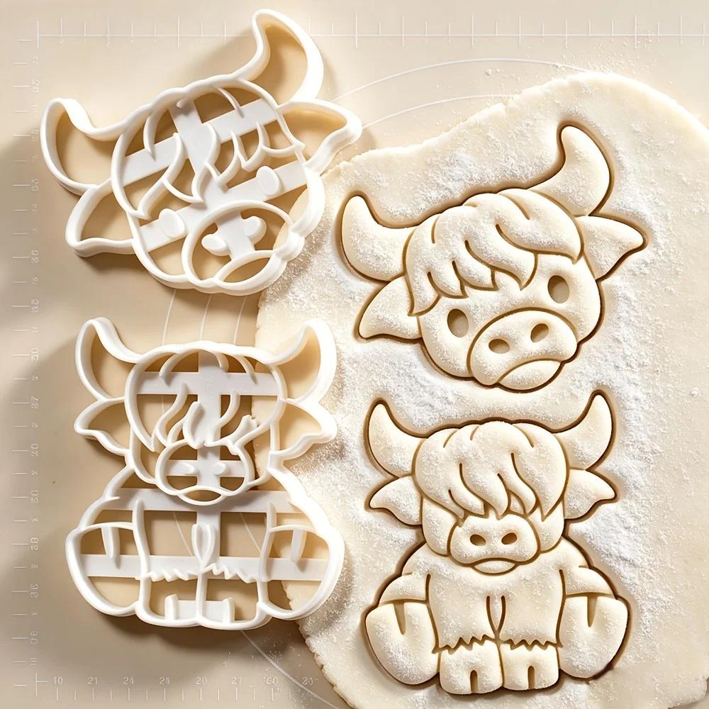 1PC Highland Cow Cookie Cutter – DIY Fondant & Cake Mold. Must-have baking tool for party treats!