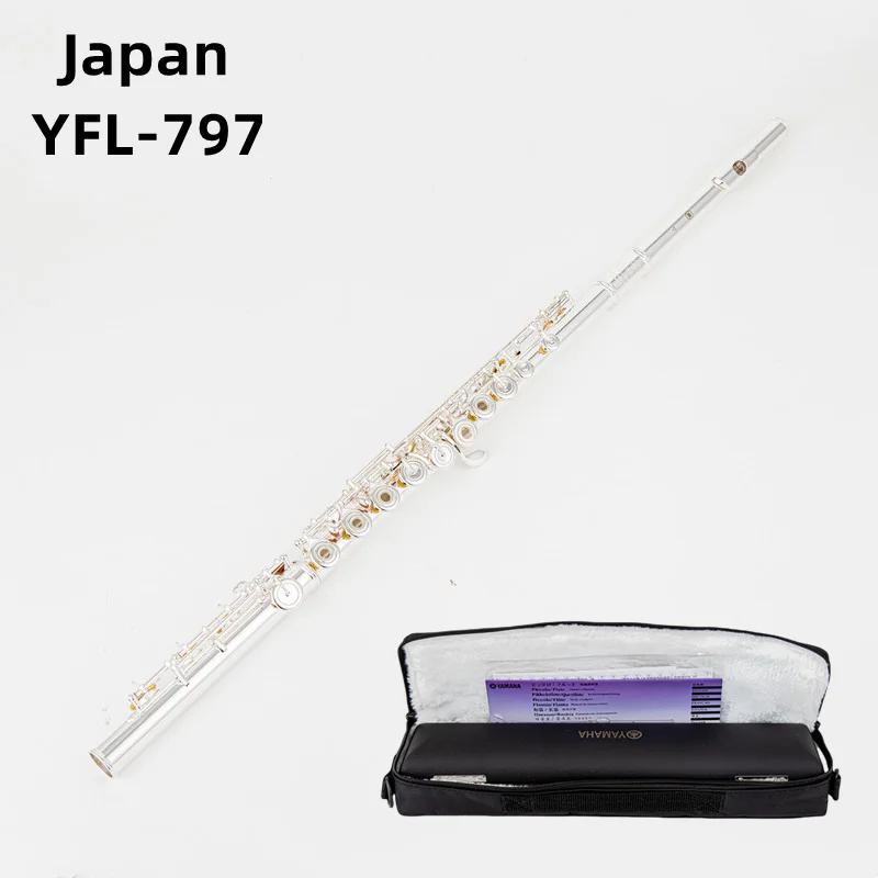 Top Japan Flute 797 Professional Cupronickel C Key 17 Hole Flute Silver Plated Musical Instruments With Case and Accessories