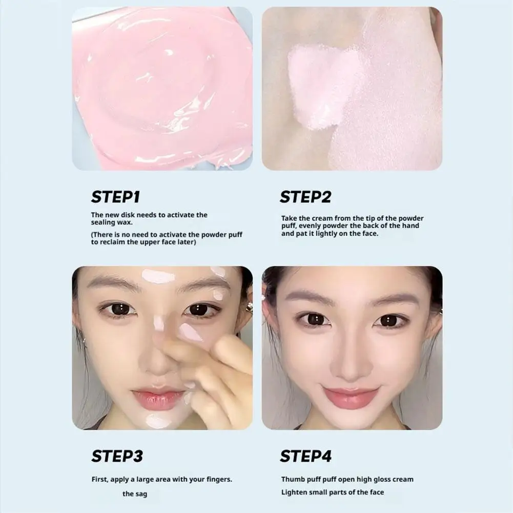Creamy Pink White Face Highlighter Blush Soft And Glossy Cream Brightening Waterproof Concealer Natural Ruddy Complexion Makeup
