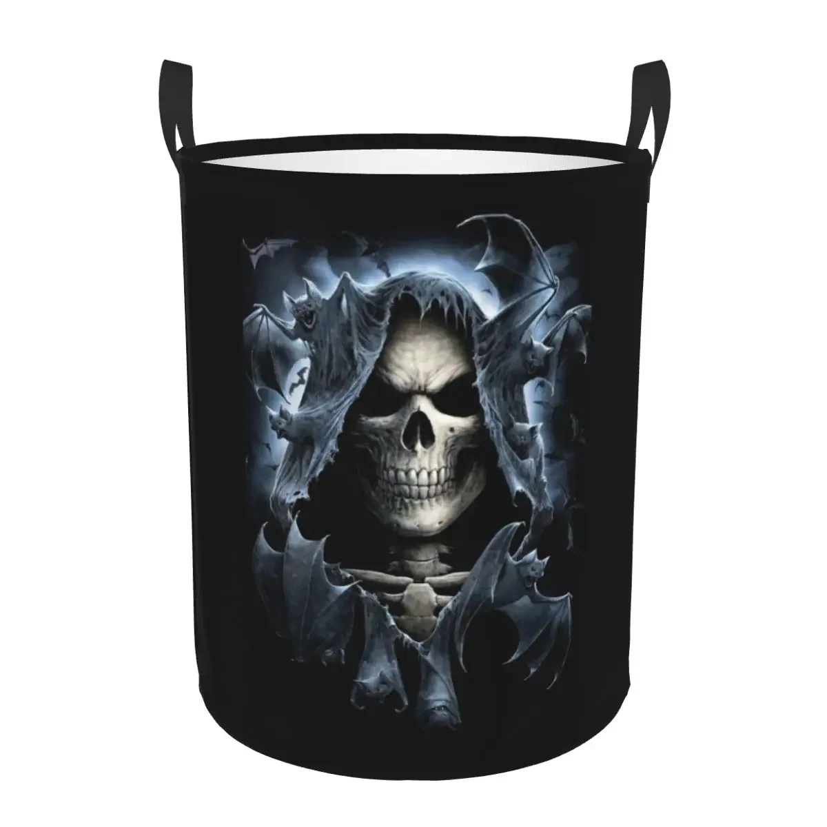 Horror Gothic Skeleton Death Skull Laundry Basket Collapsible Baby Hamper for Nursery Toys Organizer Storage Bins