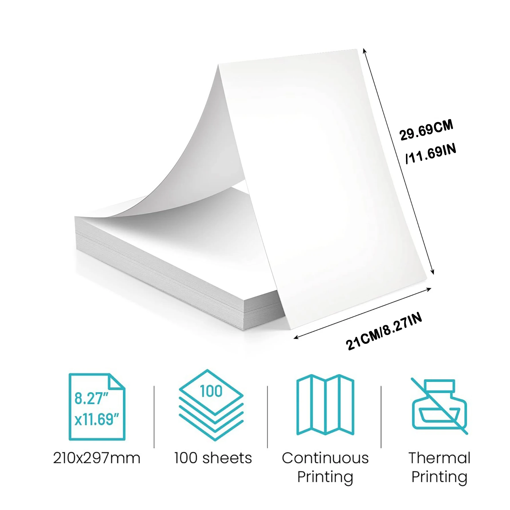 Sheets A4 Thermal Transfer Paper - Compatible with All A4 Size Thermal Printers, High-Quality Printing for Professional Results