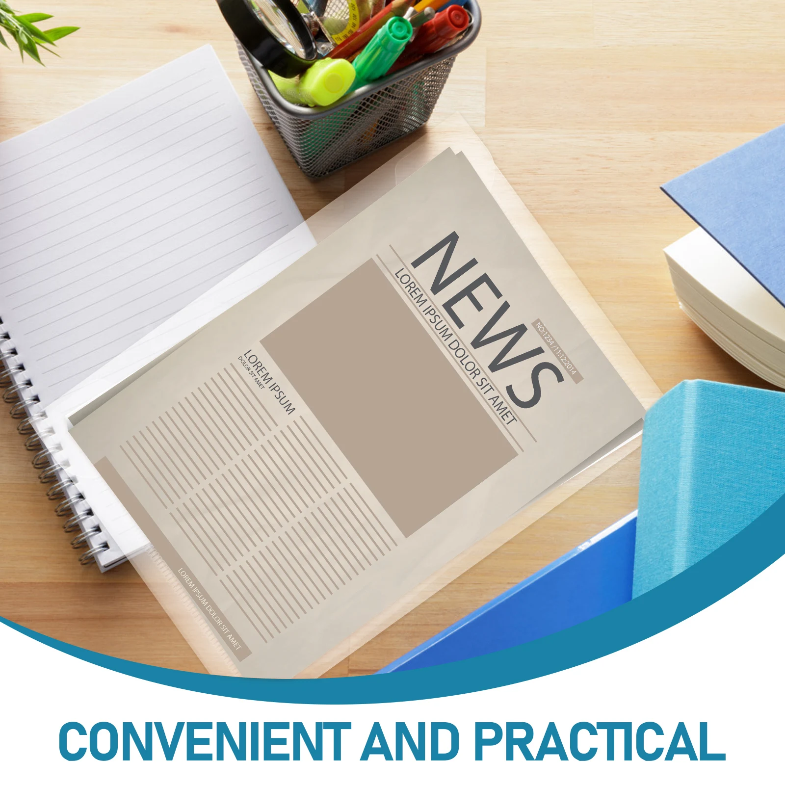 20pcs File Bags Transparent Document Folders Large Capacity Waterproof Practical Binder Folders For Office School Storage