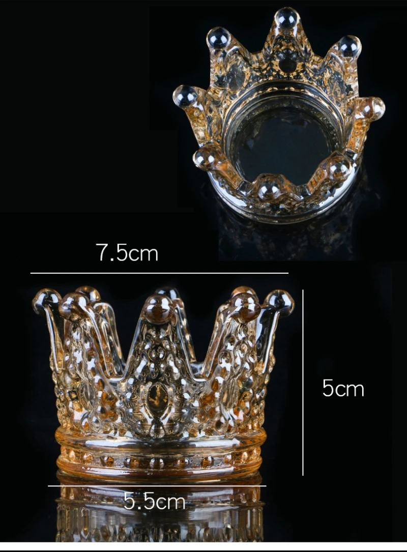 Krone Vintage geprägt Maniküre Kristall Tasse Acryl pulver flüssige Misch platte Dappen Dish Nail Art Stift halter Kerzenhalter – Detail 3