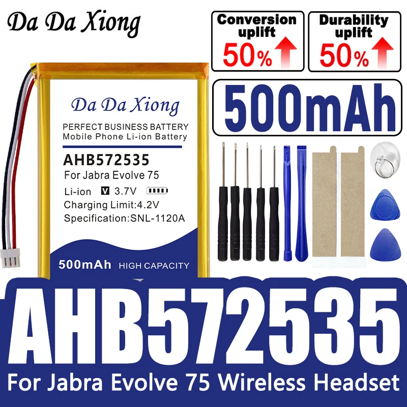 

Новый аккумулятор 3,7 В, 500 мАч для Logitech MX Anywhere 2 Anywhere2 Anywhere2S AHB572535/ Jabra Evolve 75 + инструменты