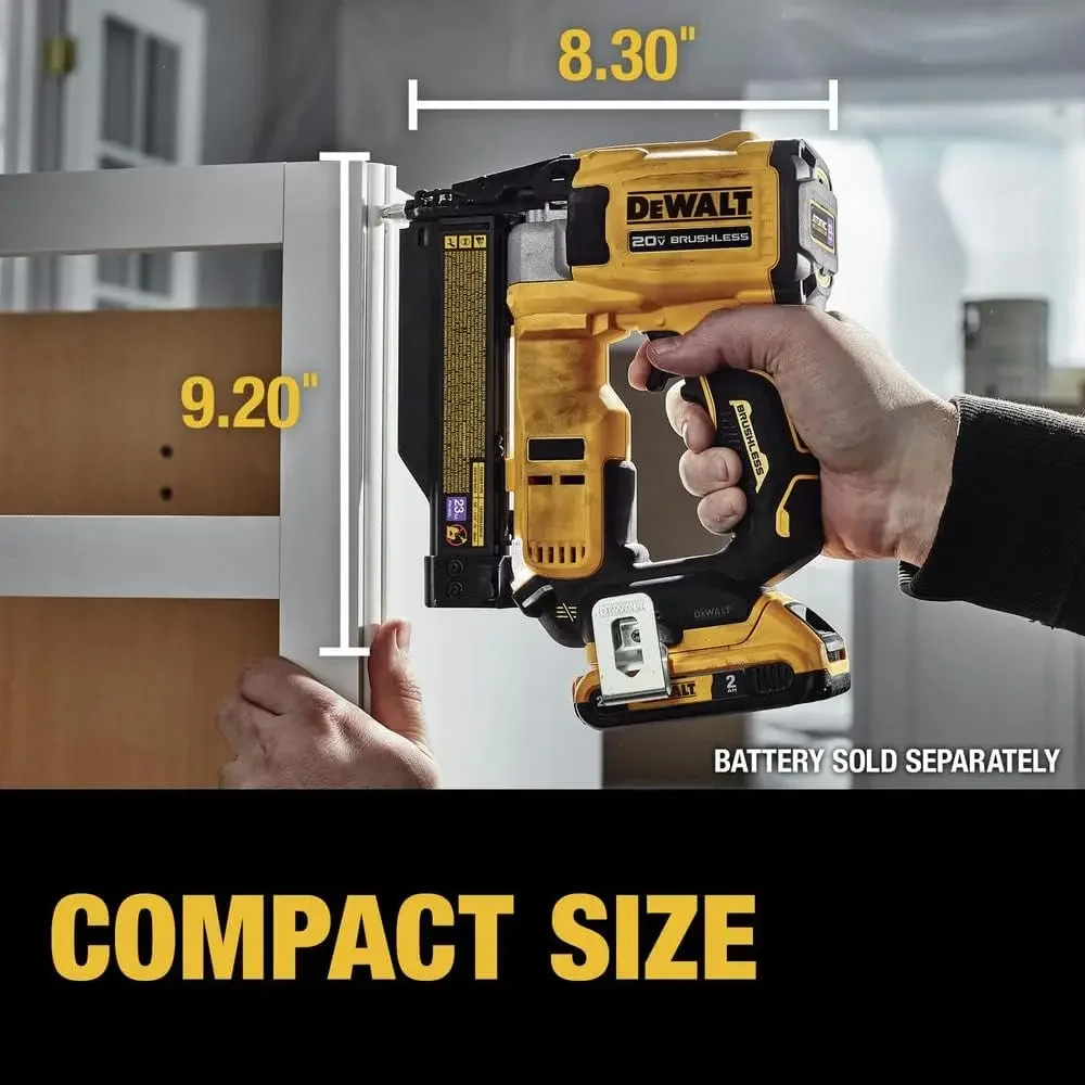 DEWALT ATOMIC 20V MAX tanpa sikat tanpa kabel 23 Ga. Pemasang paku, hanya alat kosong (DCN623B)