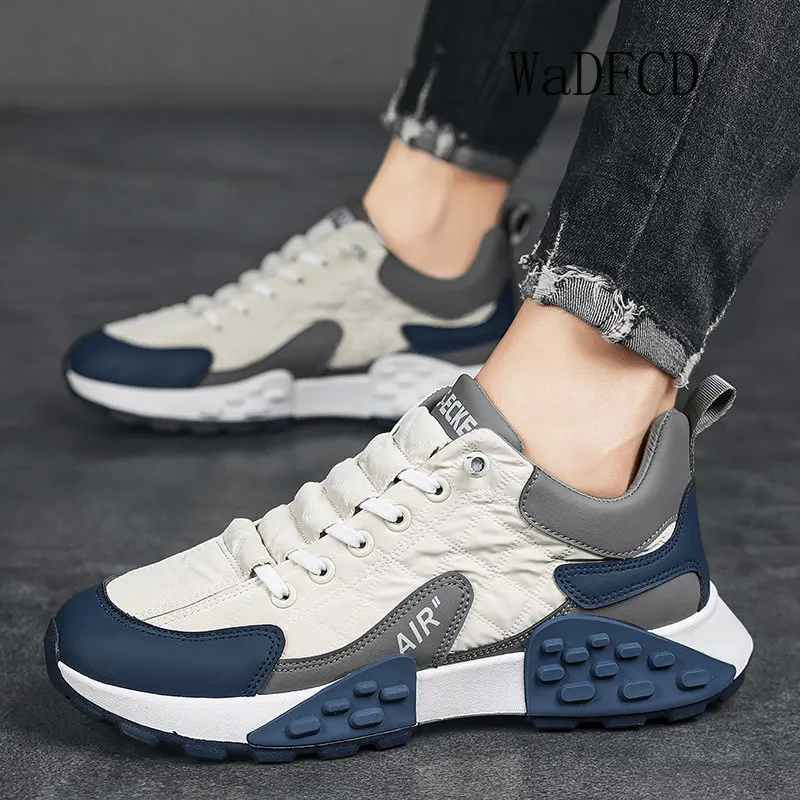 Chunky Sneaker Men Winter Plush Board Shoes Fashion Casual Microfiber Leather Down Upper Height Increased Platform Running Shoes