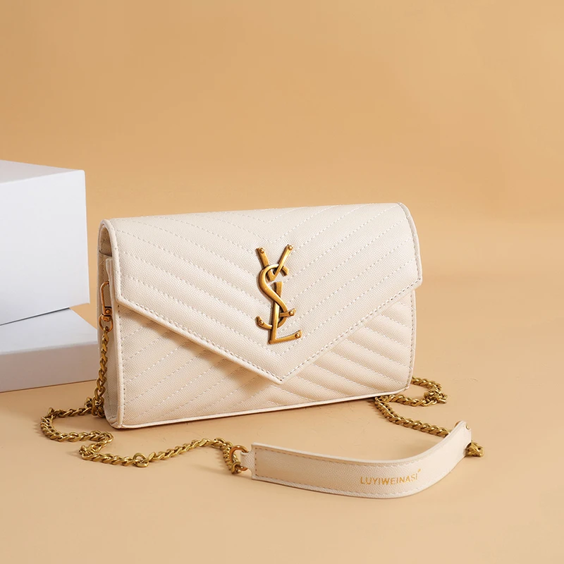 Bolso cruzado de alta calidad para mujer, bolso cuadrado pequeño simple y portátil, bolso de hombro con cadena para mujer, bolso de moda