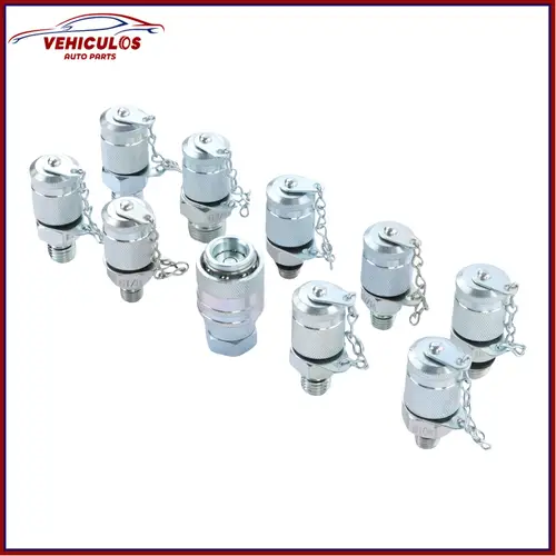 Imagen 1 del producto Accesorios de conector de acoplamiento de prueba, 10 Uds., aptos para CAT John Deere Bobcat Case New Holland, Kit de prueba de manómetro hidráulico