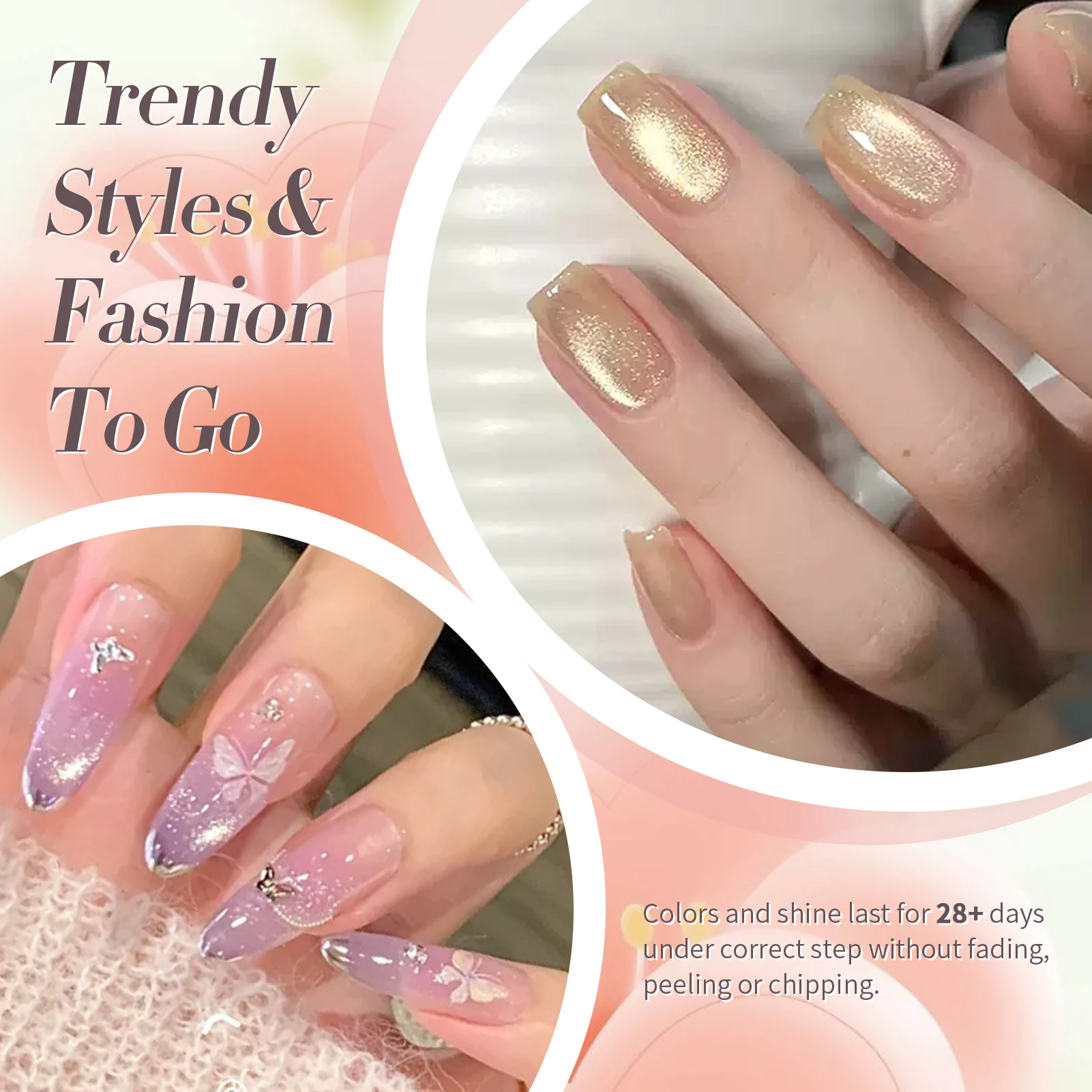 BORN PRETTY 6 bouteilles de vernis à ongles Gel magnétique chat à flux lumineux ensemble de paillettes colorées Semi Permanent UV tremper décor d'art d'ongle