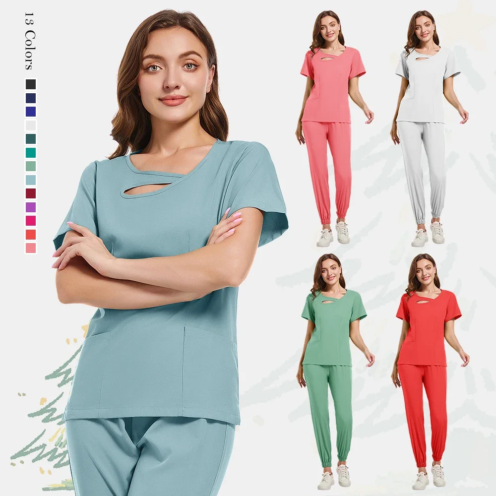 

Medical abrasive shirt and pants men's and women's medical casual set pharmacy dental clinic work clothes doctor nurse uniform